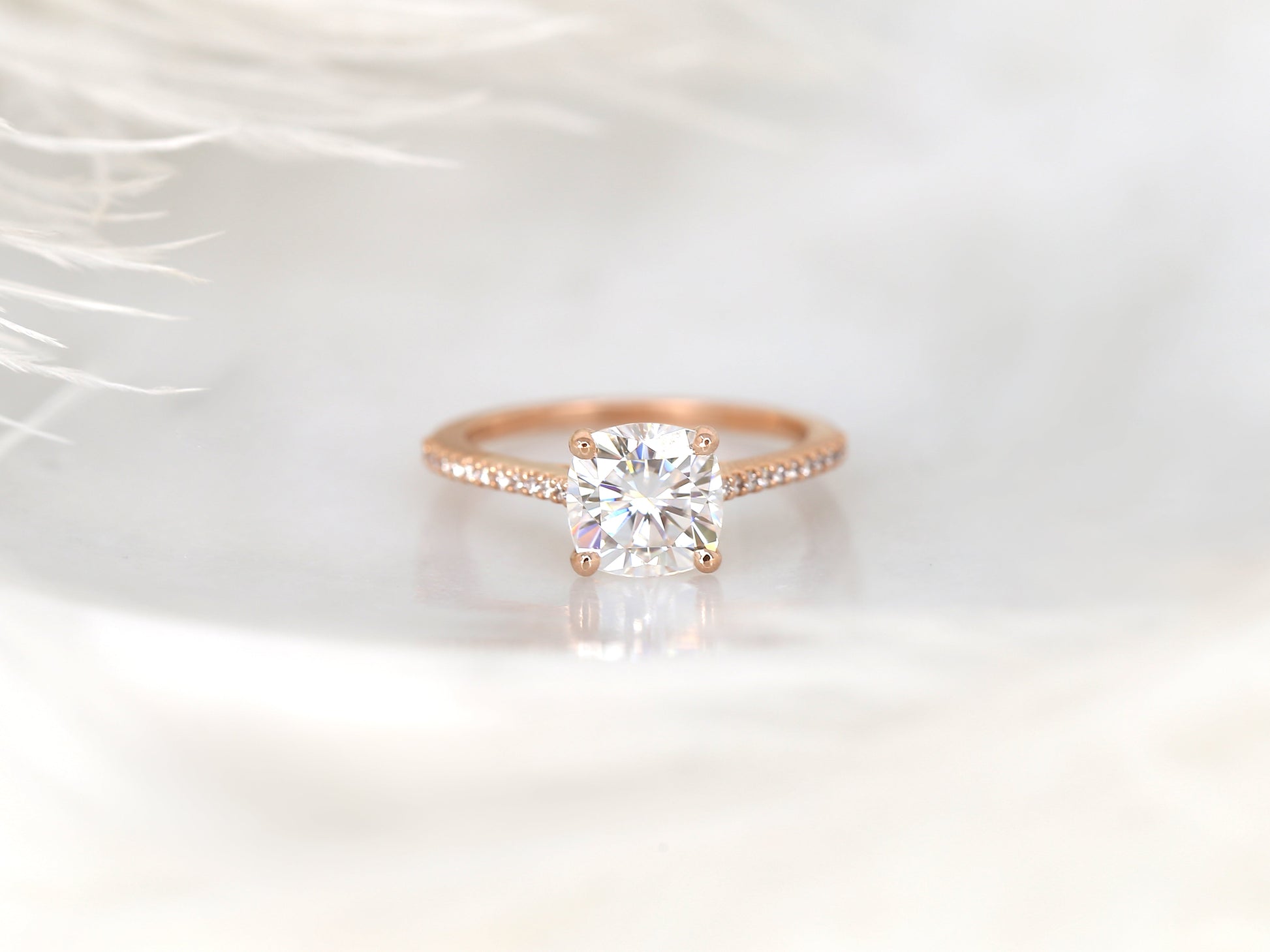 2 CT Emerald Pave Moissanite Engagement Ring