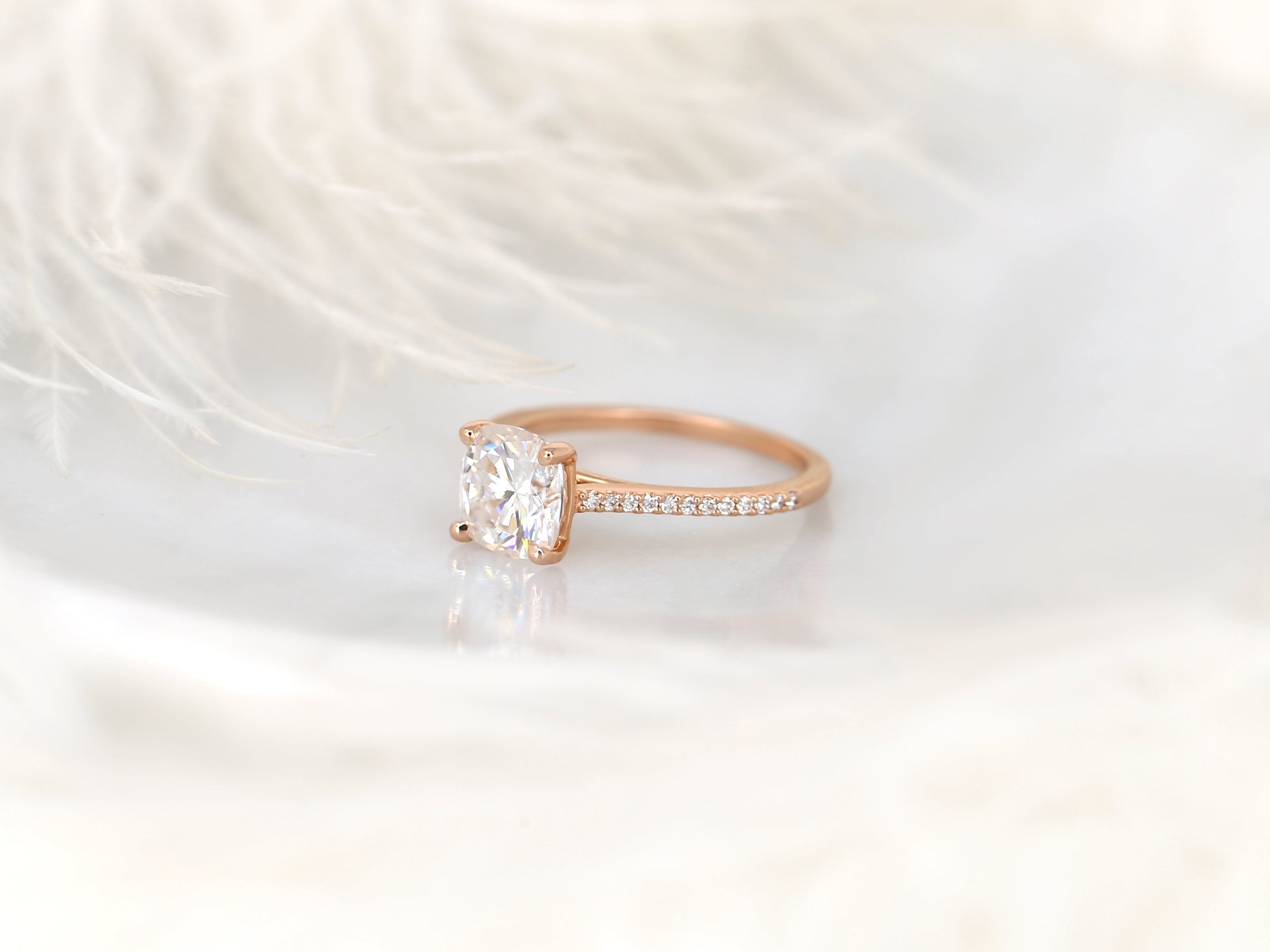 2 CT Emerald Pave Moissanite Engagement Ring