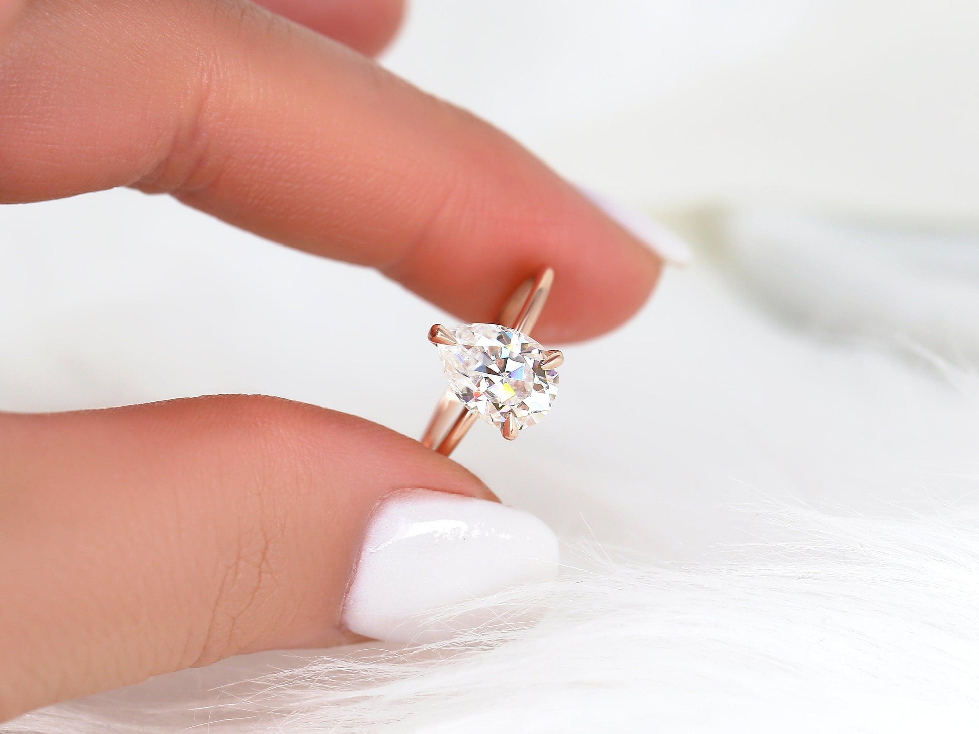 2 CT Emerald Pave Moissanite Engagement Ring