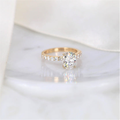 2 CT Emerald Pave Moissanite Engagement Ring