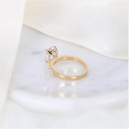 2 CT Emerald Pave Moissanite Engagement Ring
