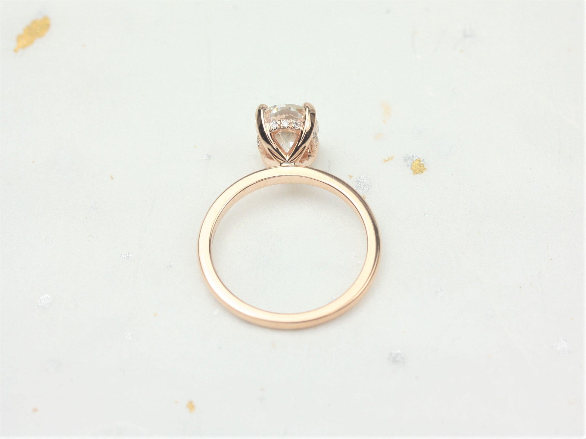 2 CT Emerald Pave Moissanite Engagement Ring