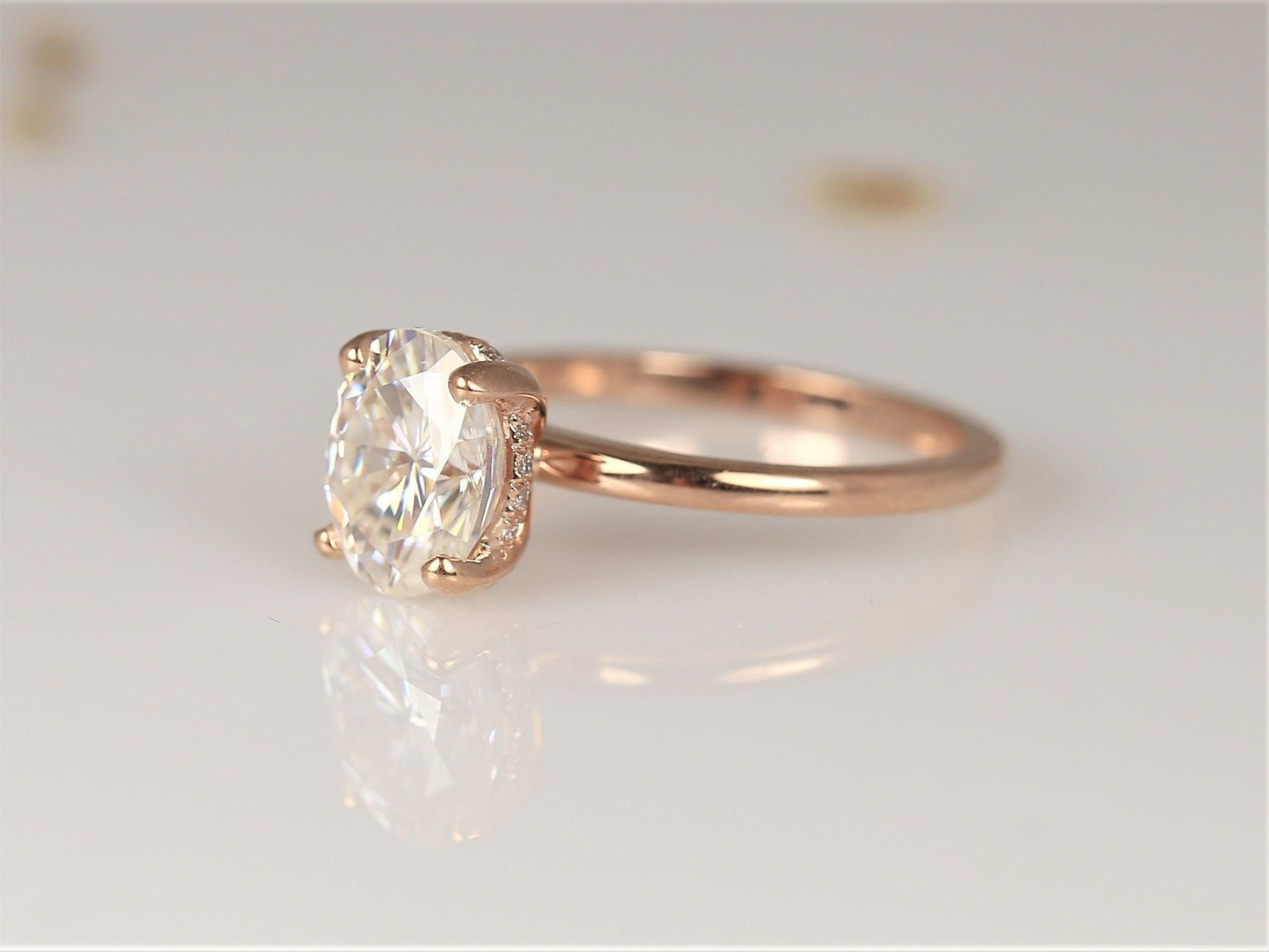 2 CT Emerald Pave Moissanite Engagement Ring