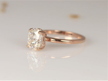 2 CT Emerald Pave Moissanite Engagement Ring