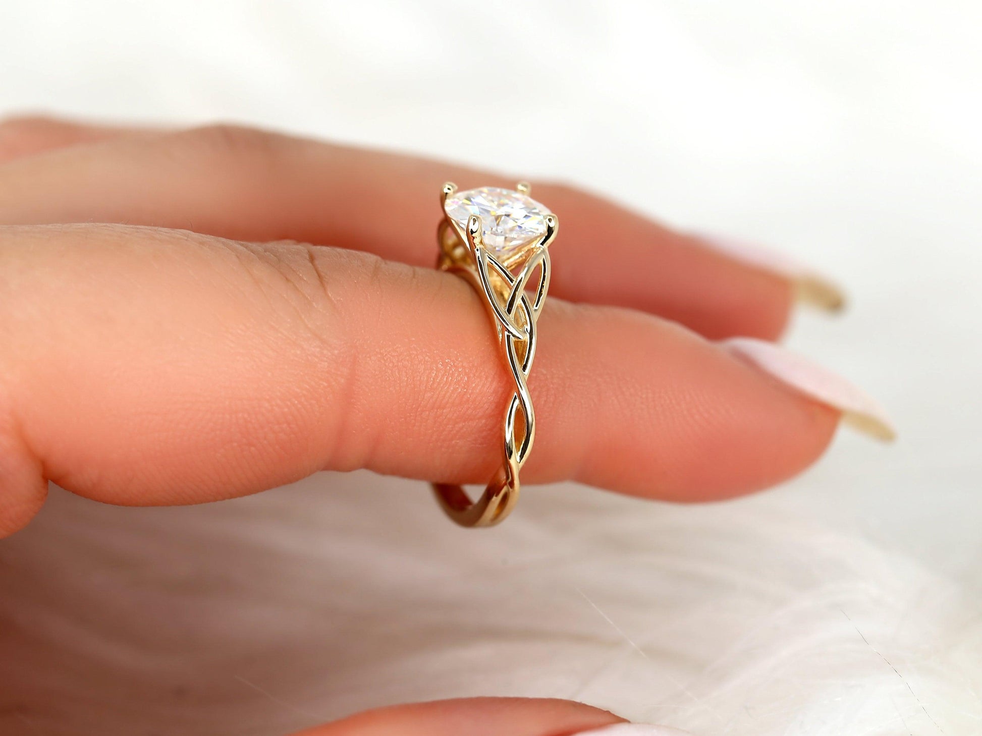 2 CT Emerald Pave Moissanite Engagement Ring