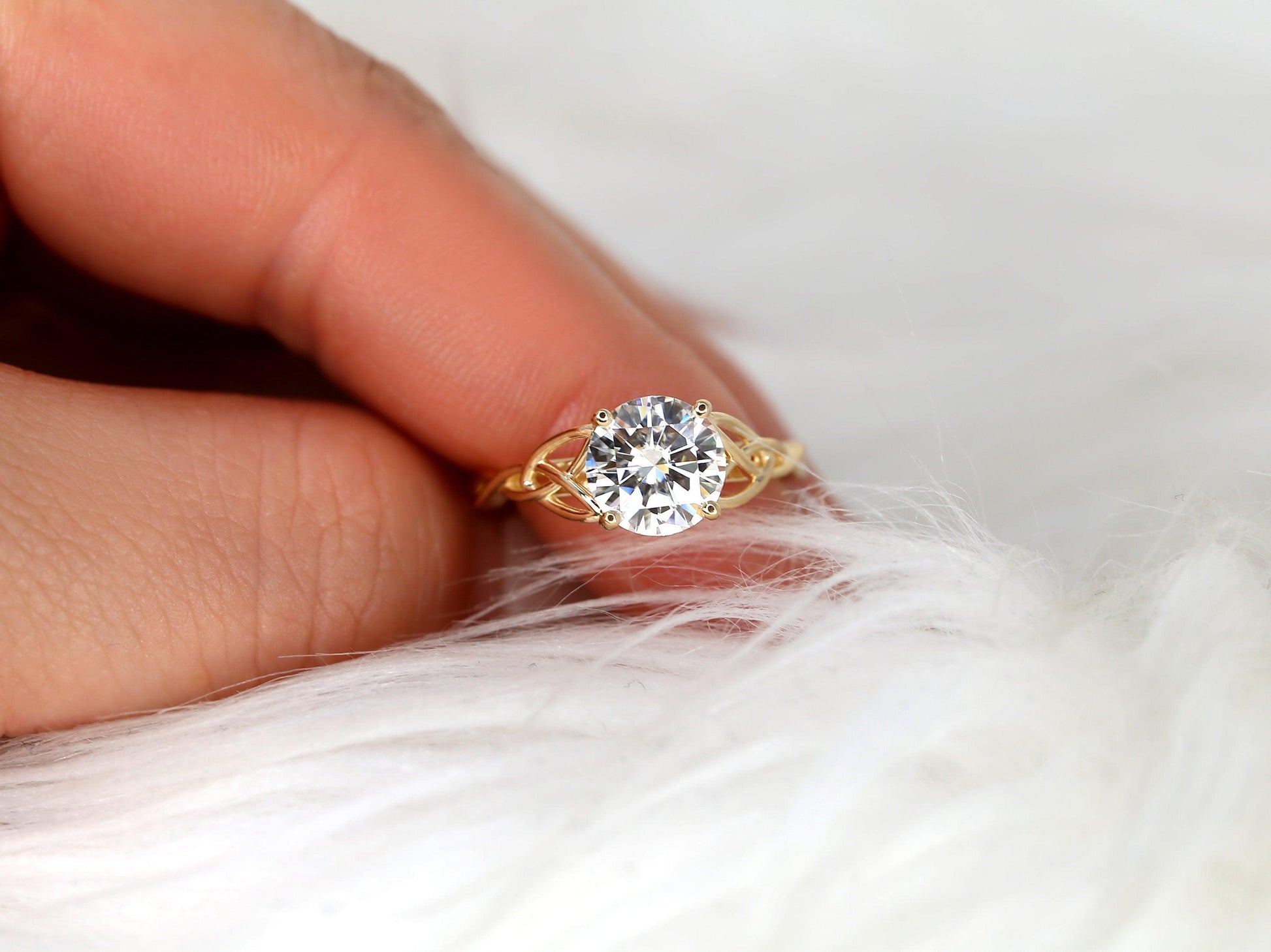 2 CT Emerald Pave Moissanite Engagement Ring