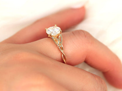 2 CT Emerald Pave Moissanite Engagement Ring