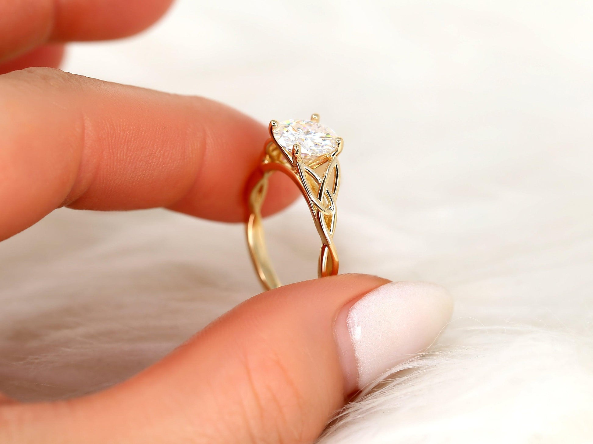 2 CT Emerald Pave Moissanite Engagement Ring