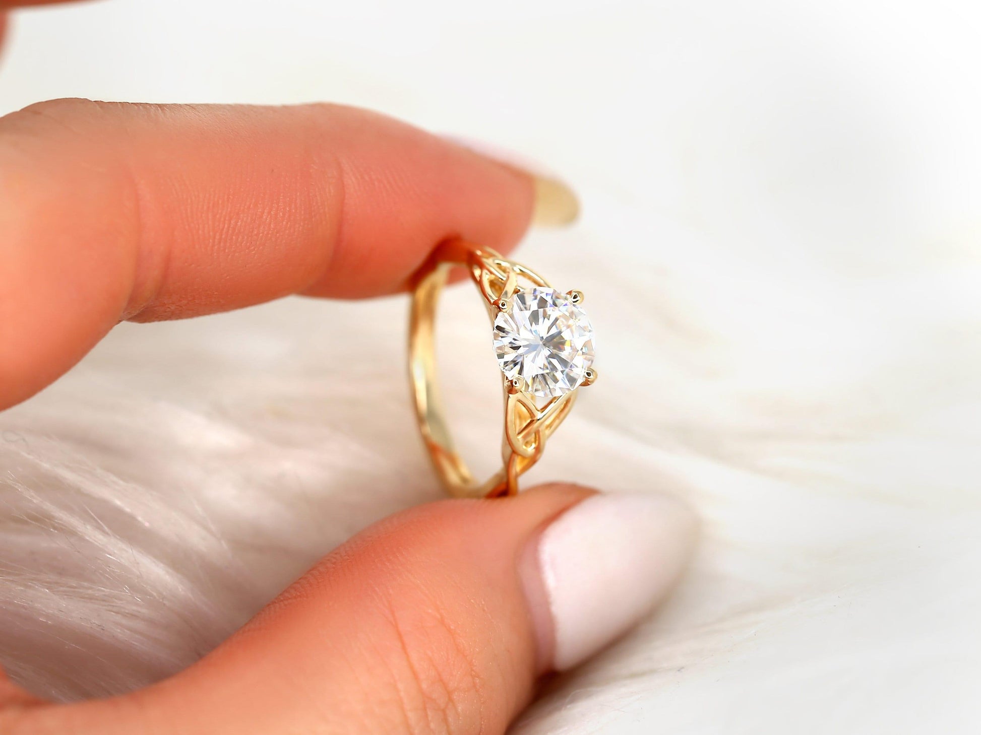 2 CT Emerald Pave Moissanite Engagement Ring