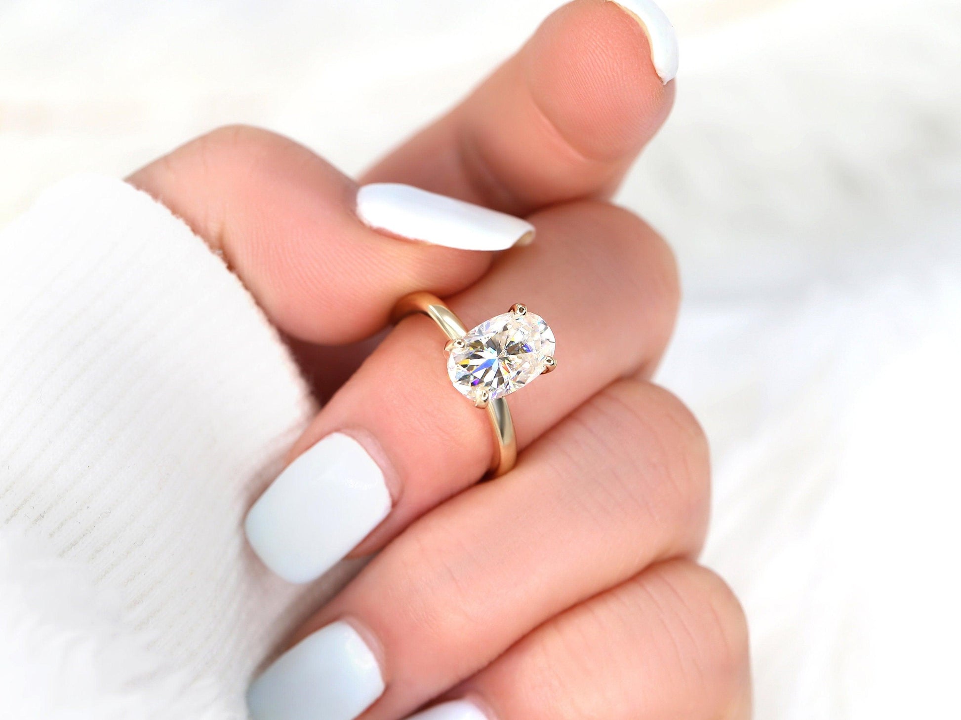 2 CT Emerald Pave Moissanite Engagement Ring