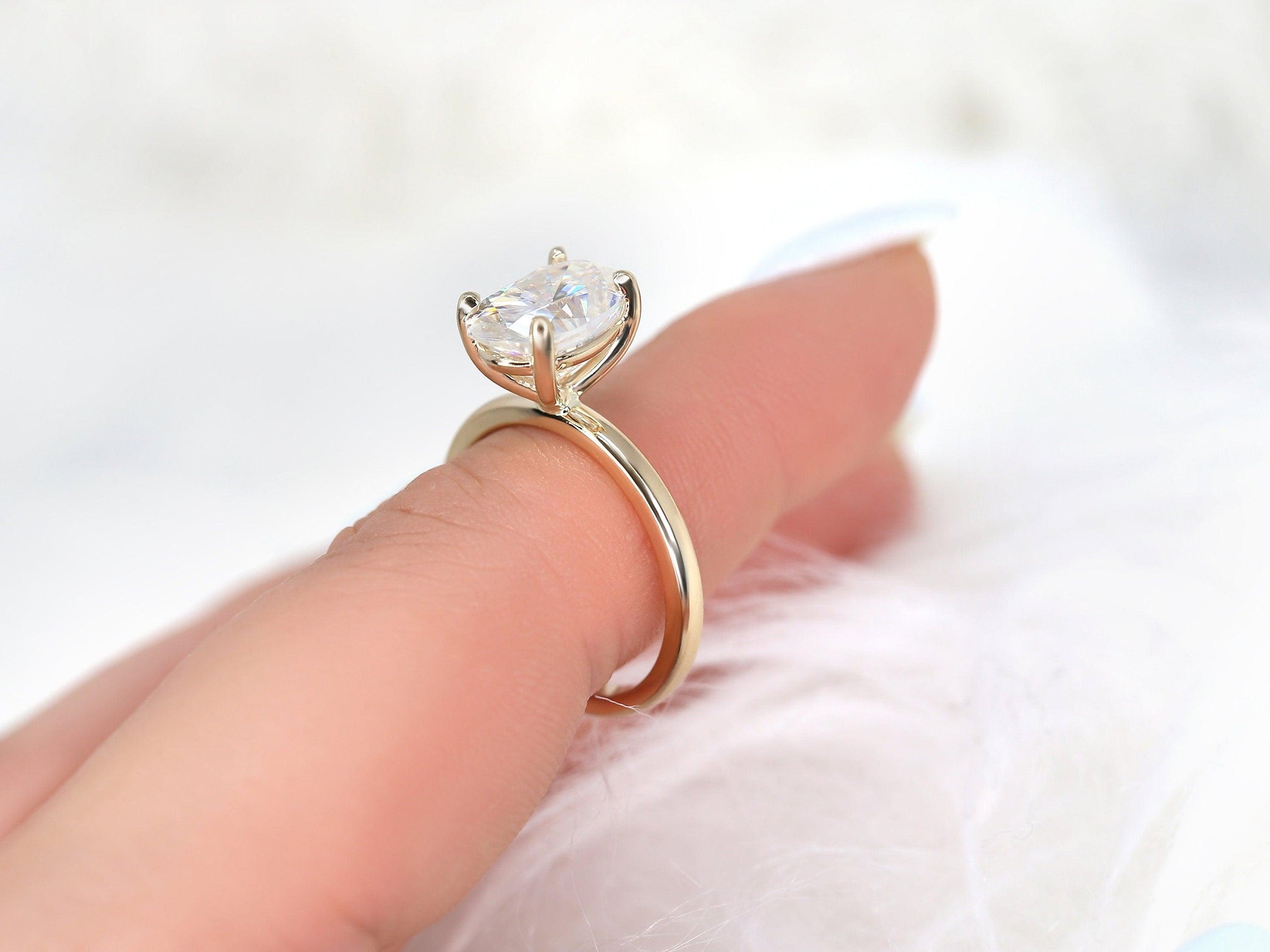 2 CT Emerald Pave Moissanite Engagement Ring
