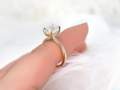 2 CT Emerald Pave Moissanite Engagement Ring