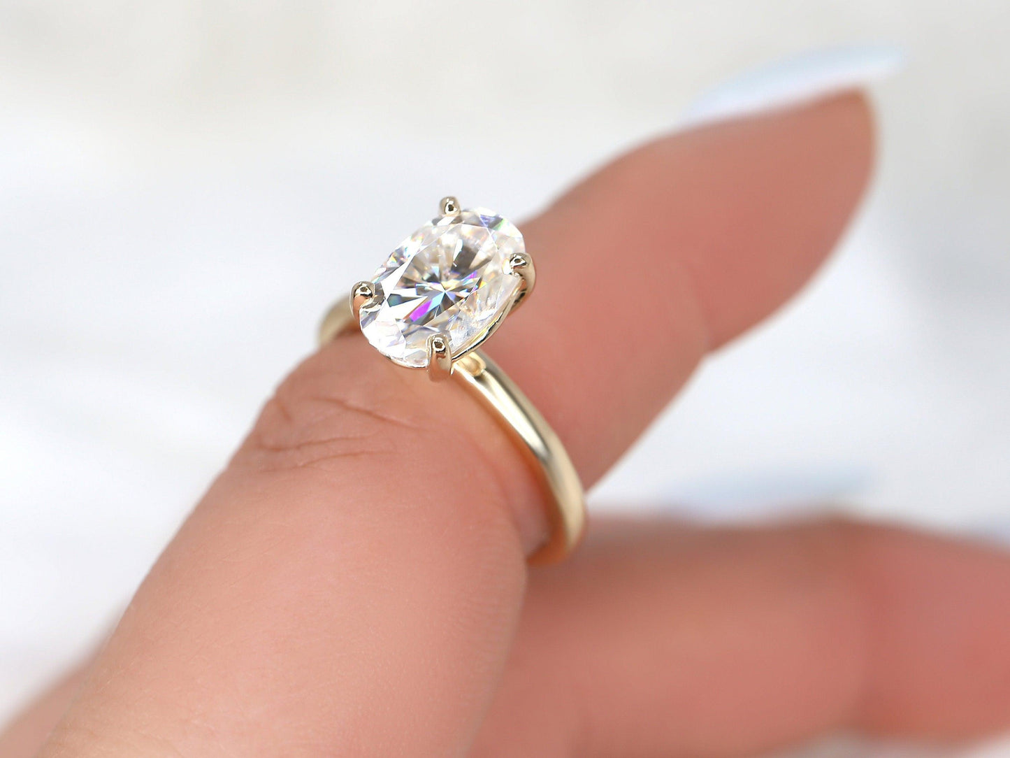 2 CT Emerald Pave Moissanite Engagement Ring