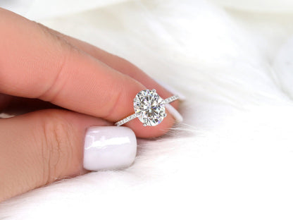 2 CT Emerald Pave Moissanite Engagement Ring