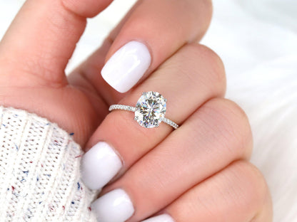 2 CT Emerald Pave Moissanite Engagement Ring