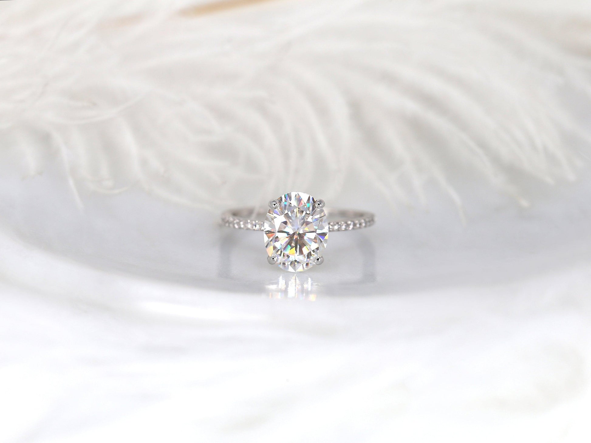 2 CT Emerald Pave Moissanite Engagement Ring
