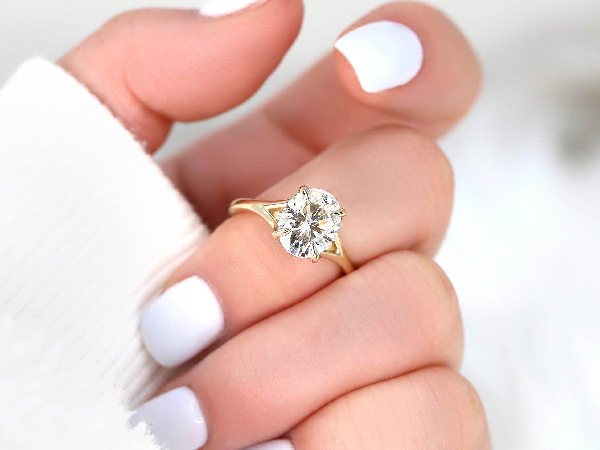 2 CT Emerald Pave Moissanite Engagement Ring