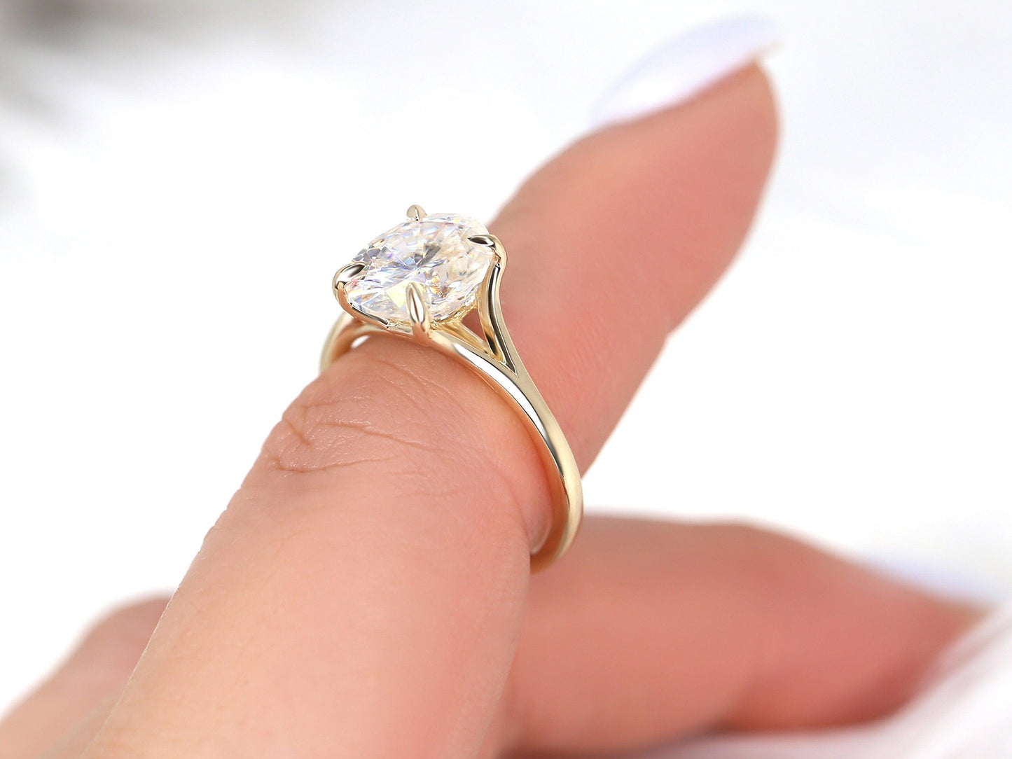 2 CT Emerald Pave Moissanite Engagement Ring