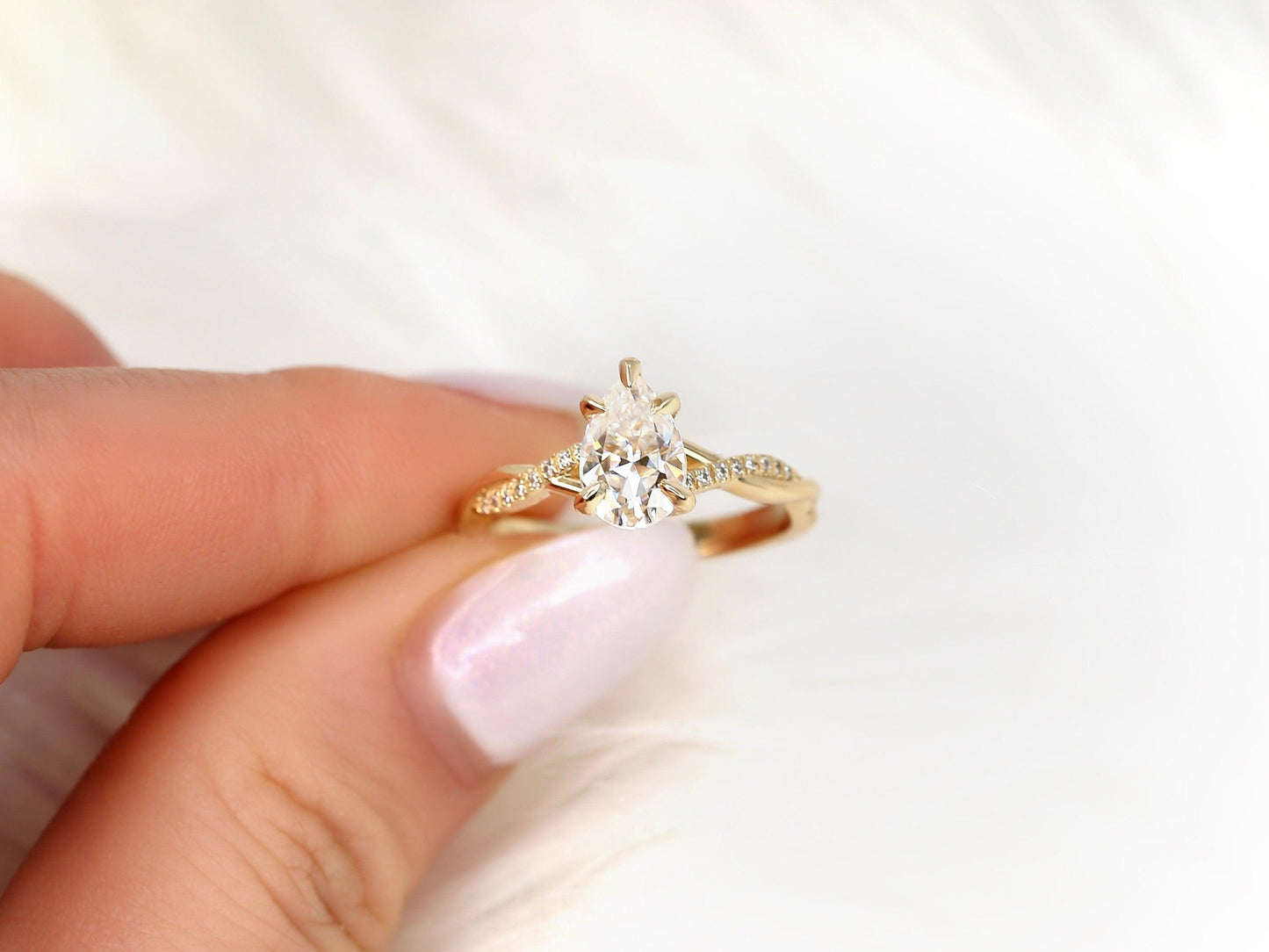2 CT Emerald Pave Moissanite Engagement Ring