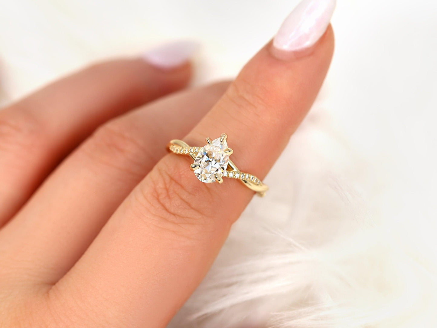 2 CT Emerald Pave Moissanite Engagement Ring