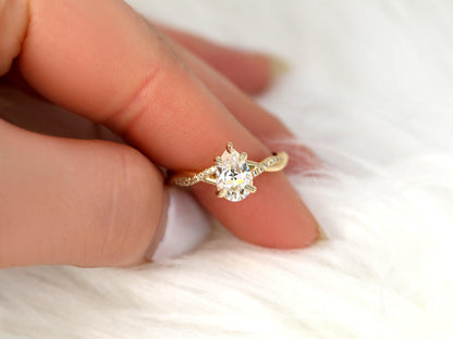 2 CT Emerald Pave Moissanite Engagement Ring