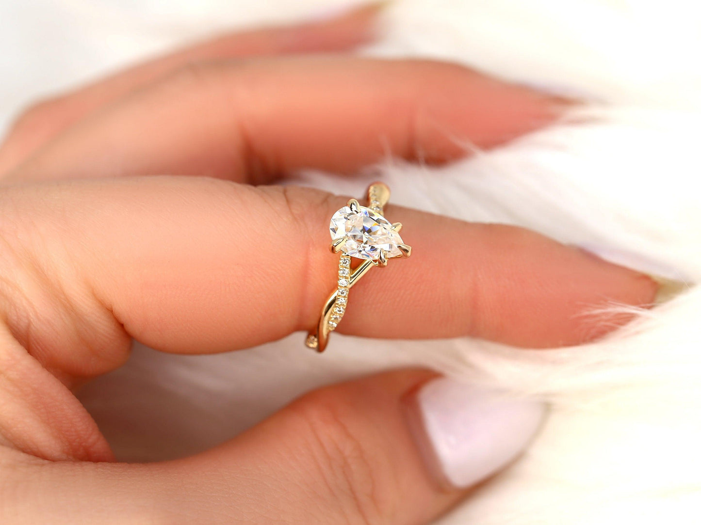 2 CT Emerald Pave Moissanite Engagement Ring