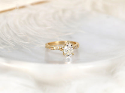 2 CT Emerald Pave Moissanite Engagement Ring
