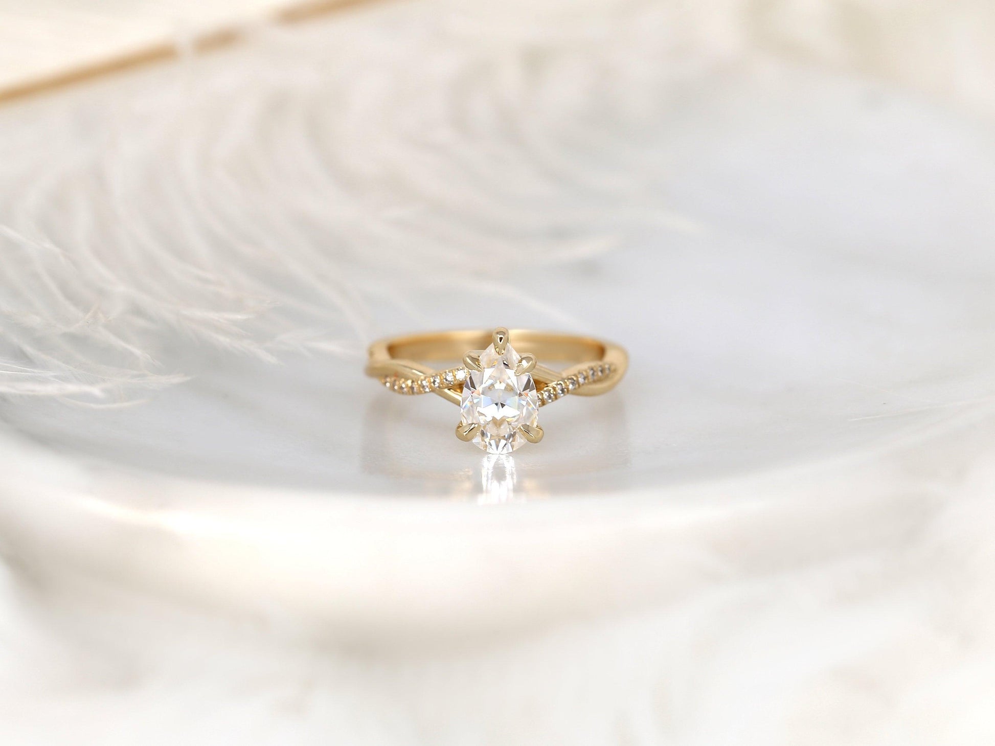 2 CT Emerald Pave Moissanite Engagement Ring
