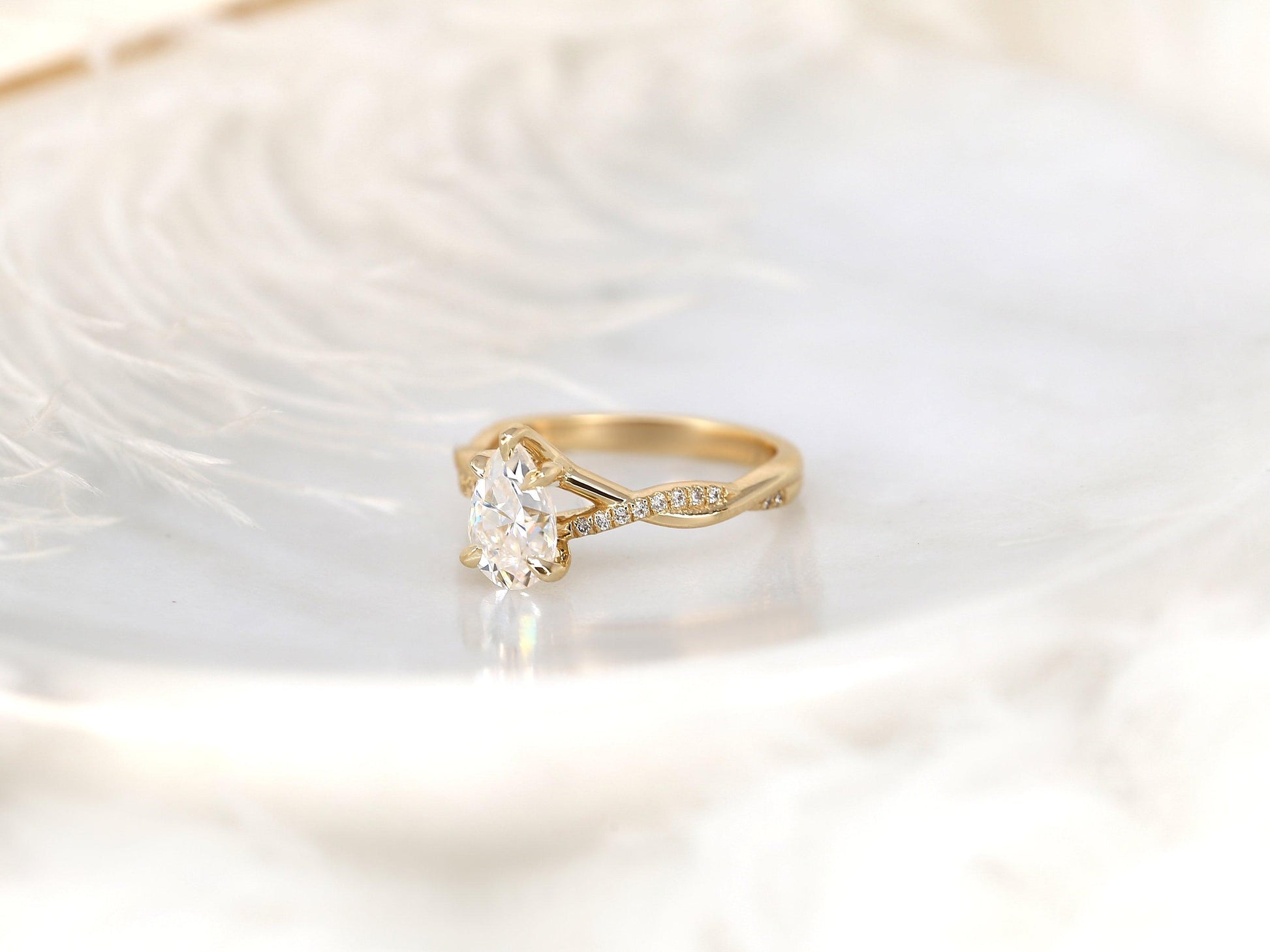 2 CT Emerald Pave Moissanite Engagement Ring