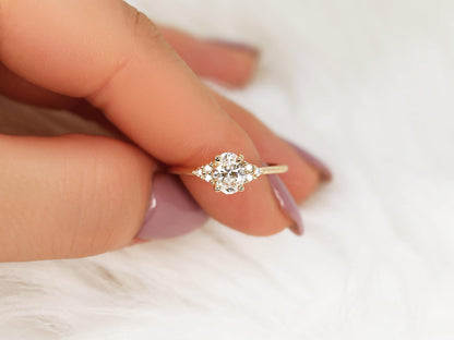 2 CT Emerald Pave Moissanite Engagement Ring