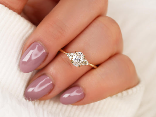 2 CT Emerald Pave Moissanite Engagement Ring