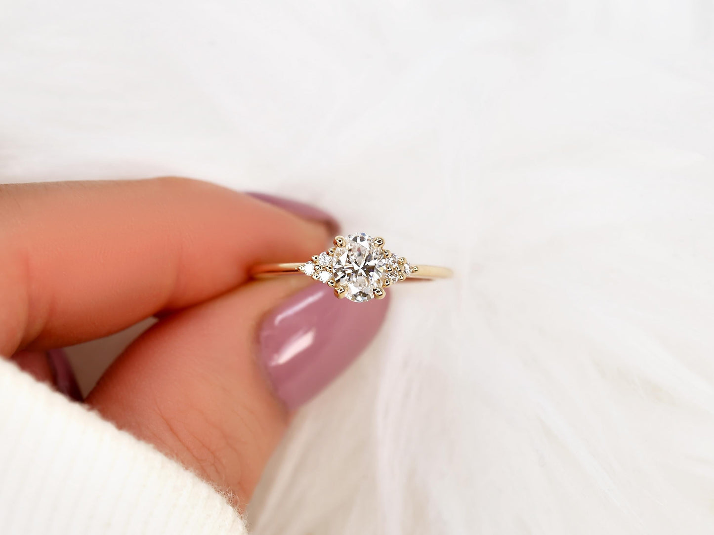2 CT Emerald Pave Moissanite Engagement Ring