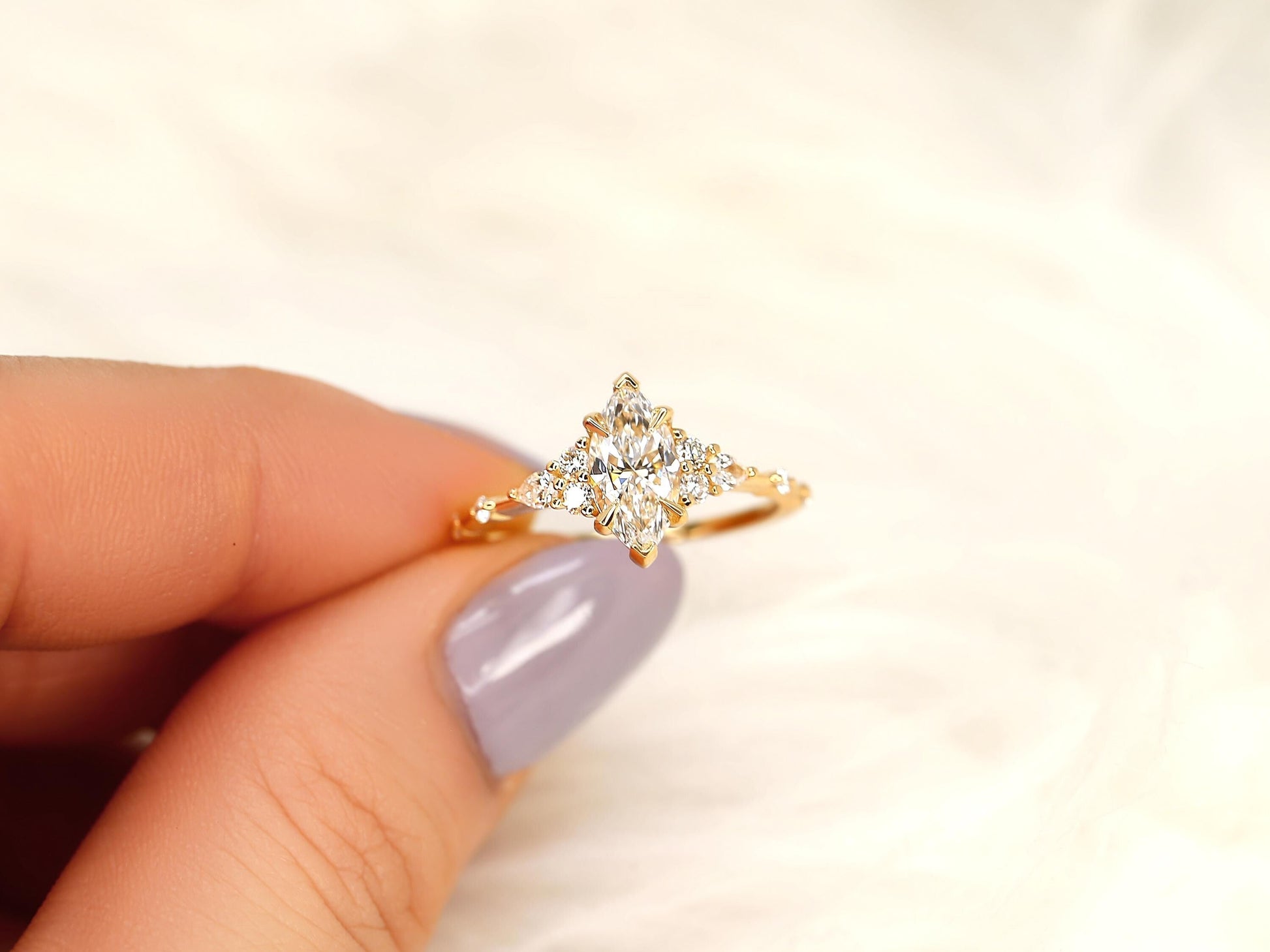 2 CT Emerald Pave Moissanite Engagement Ring