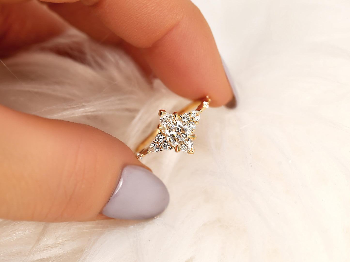 2 CT Emerald Pave Moissanite Engagement Ring