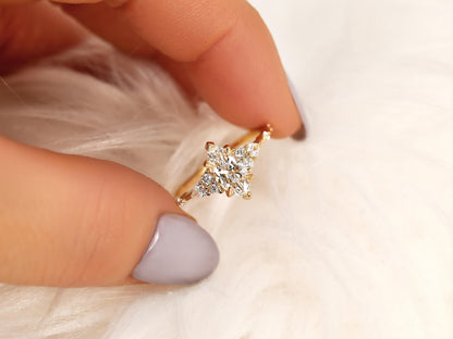 2 CT Emerald Pave Moissanite Engagement Ring