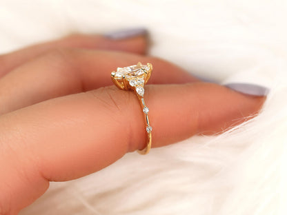2 CT Emerald Pave Moissanite Engagement Ring