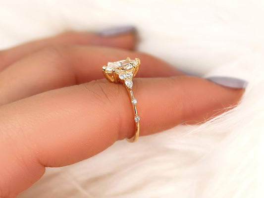 2 CT Emerald Pave Moissanite Engagement Ring