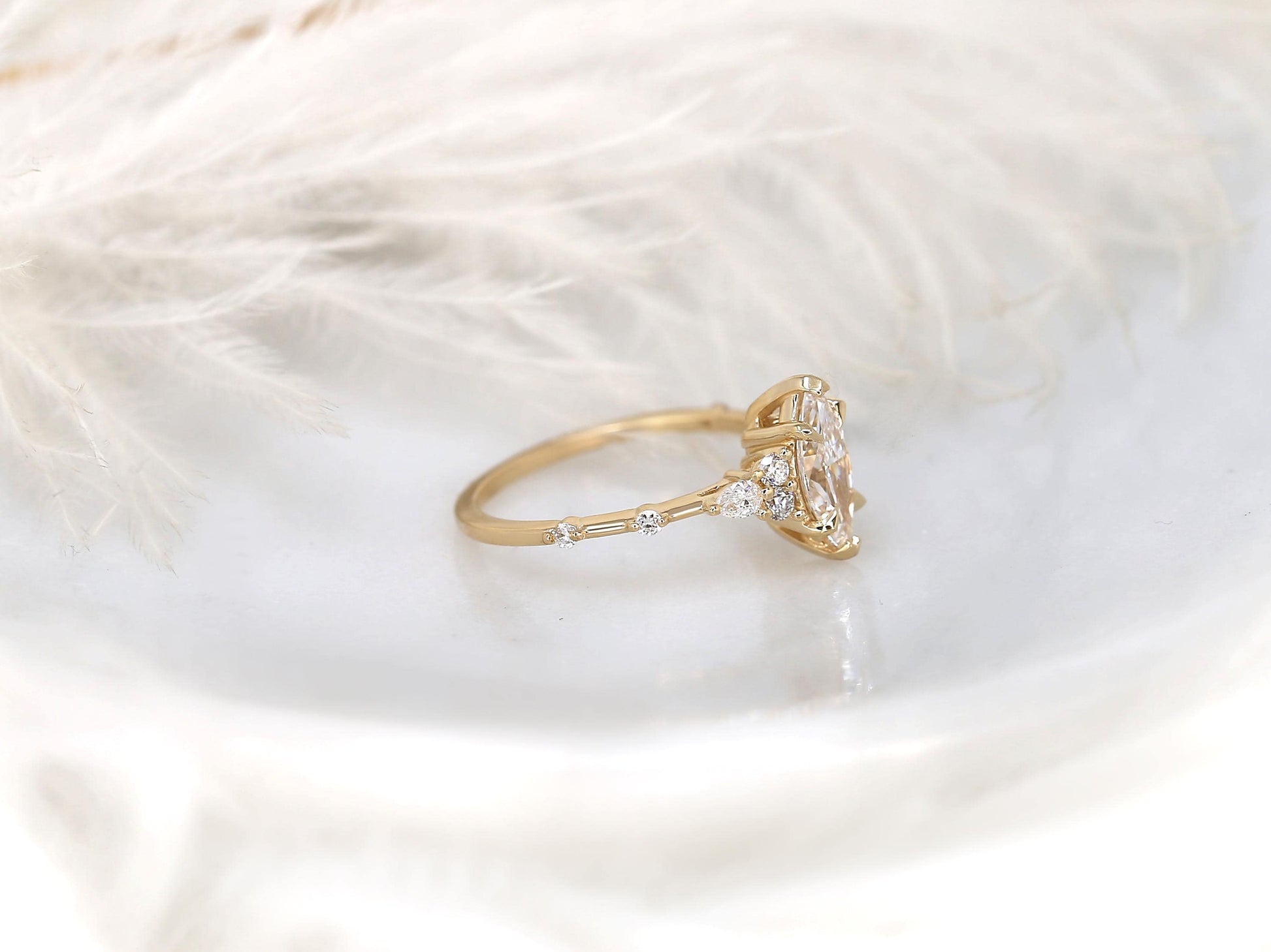 2 CT Emerald Pave Moissanite Engagement Ring