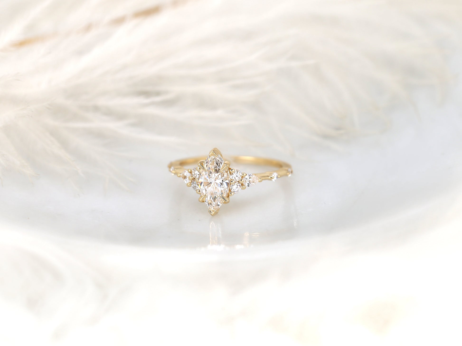 2 CT Emerald Pave Moissanite Engagement Ring
