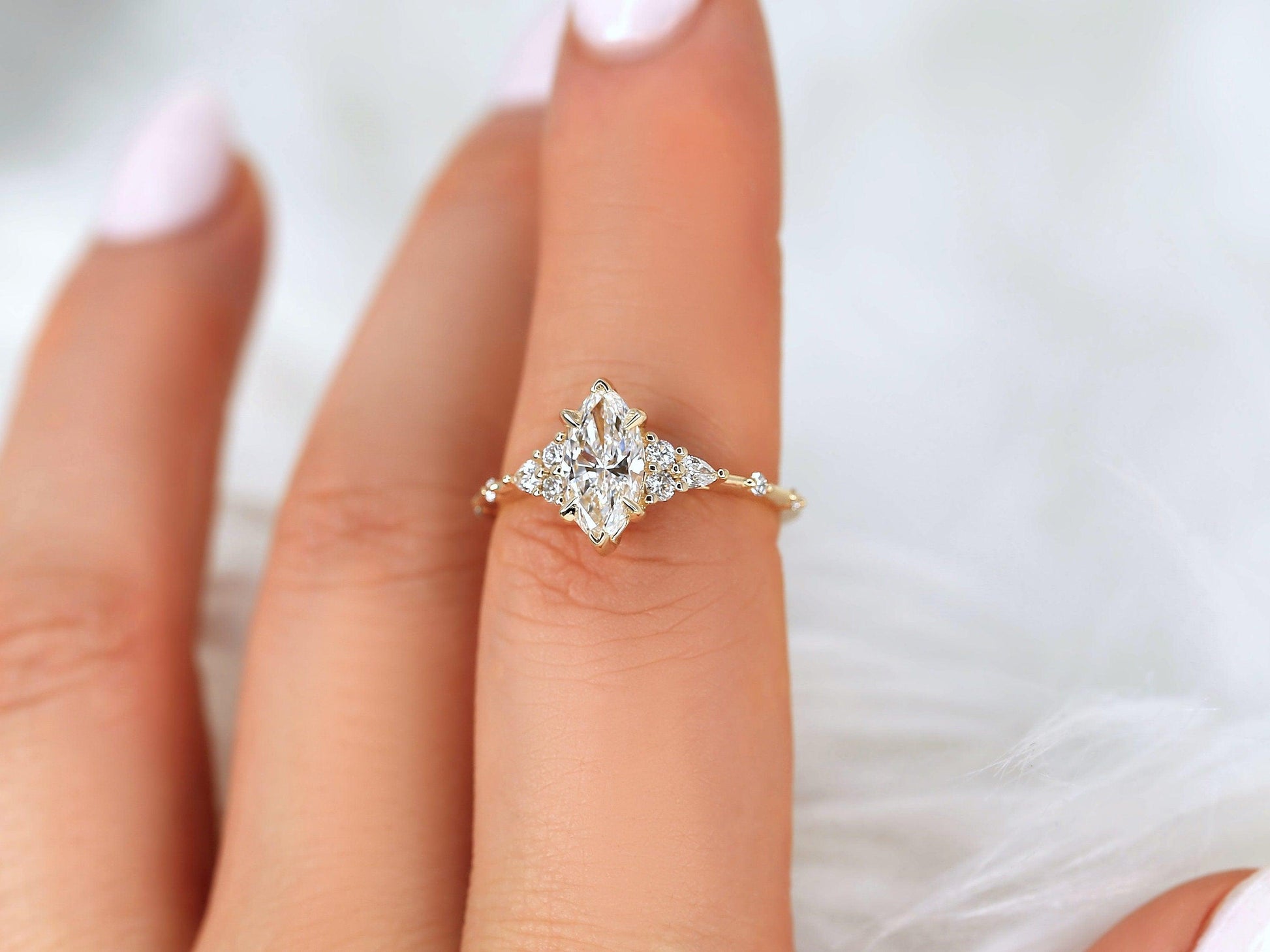 2 CT Emerald Pave Moissanite Engagement Ring