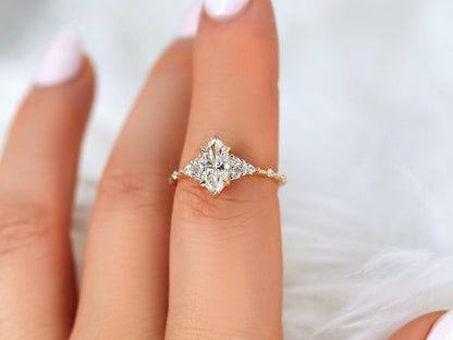 2 CT Emerald Pave Moissanite Engagement Ring