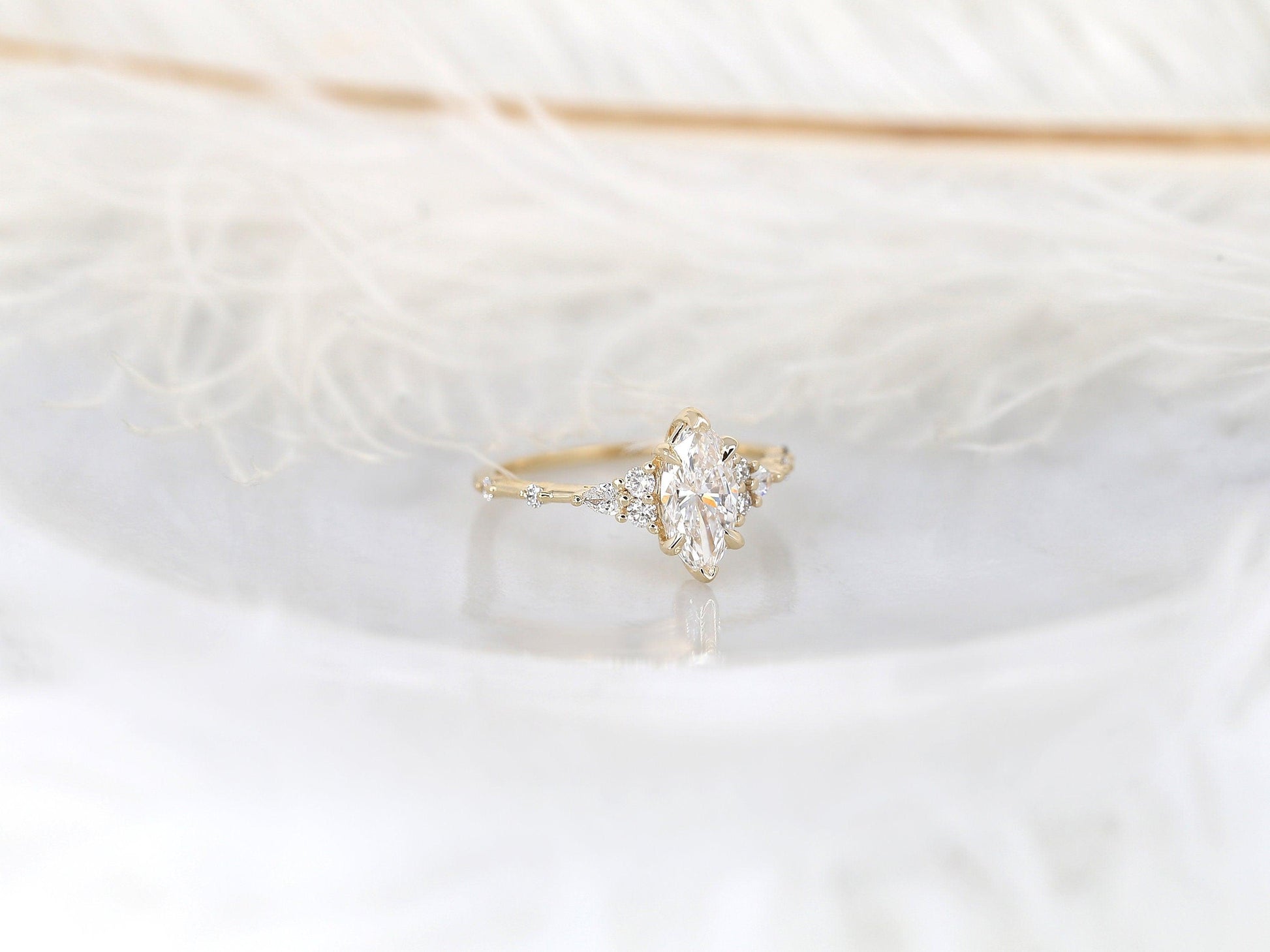 2 CT Emerald Pave Moissanite Engagement Ring