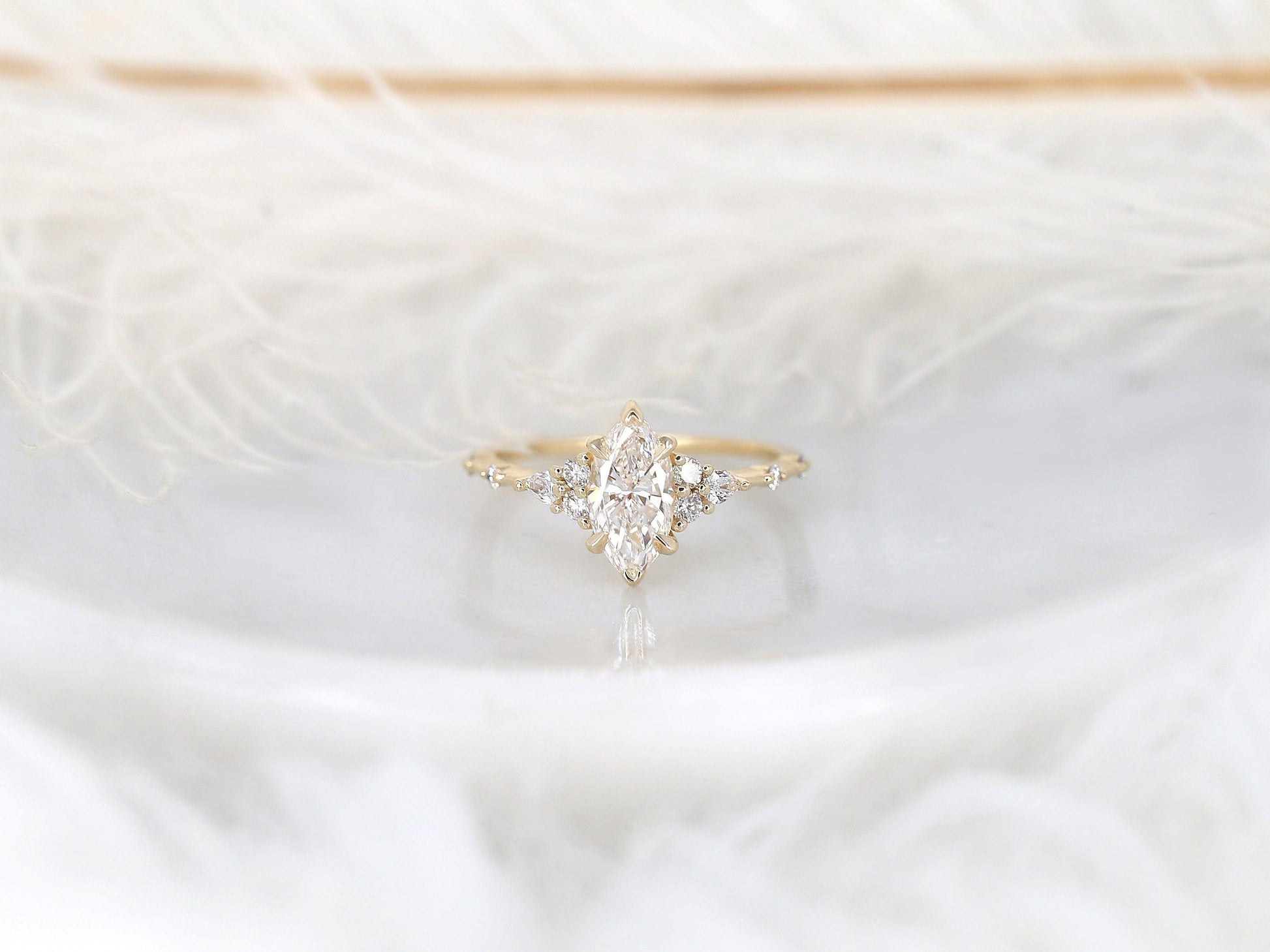 2 CT Emerald Pave Moissanite Engagement Ring
