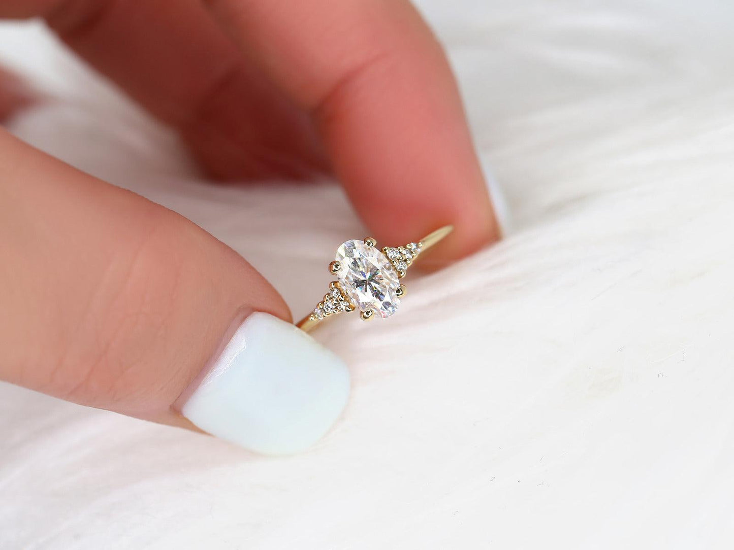 2 CT Emerald Pave Moissanite Engagement Ring