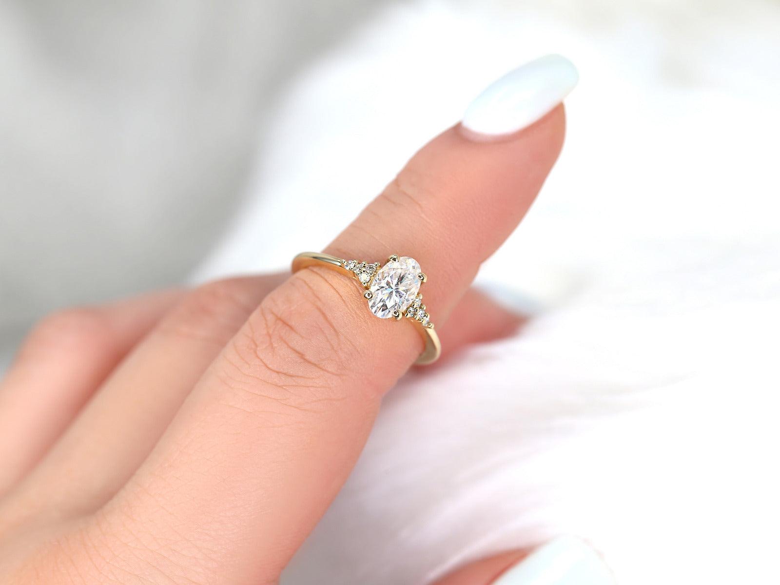 2 CT Emerald Pave Moissanite Engagement Ring