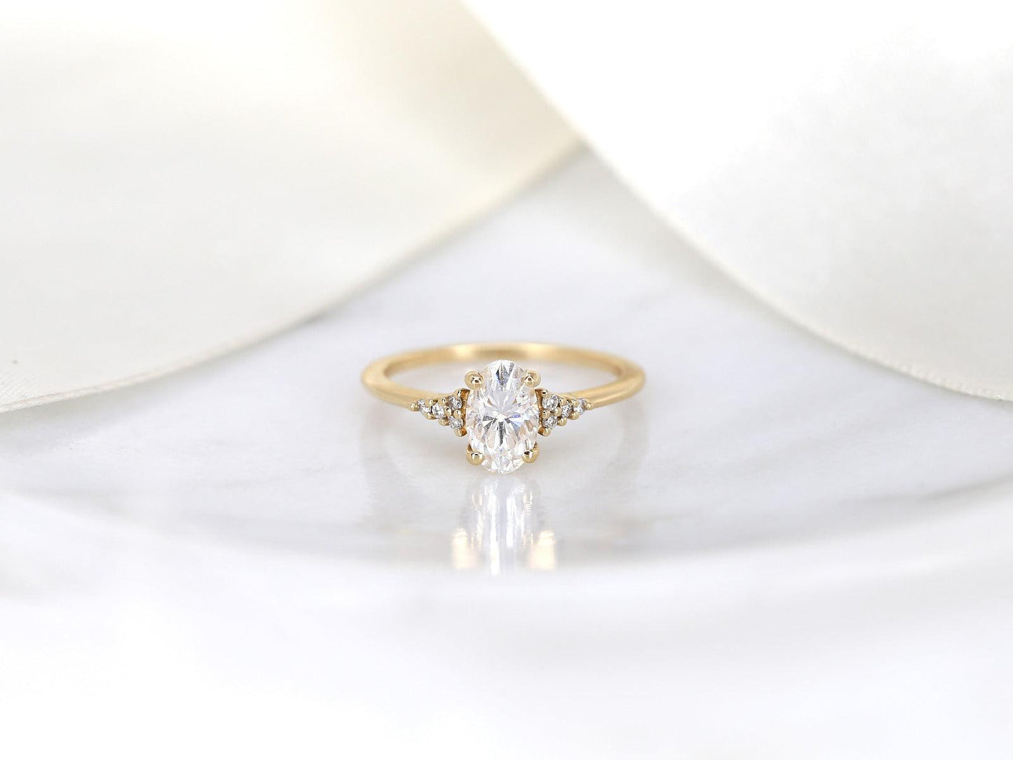 2 CT Emerald Pave Moissanite Engagement Ring