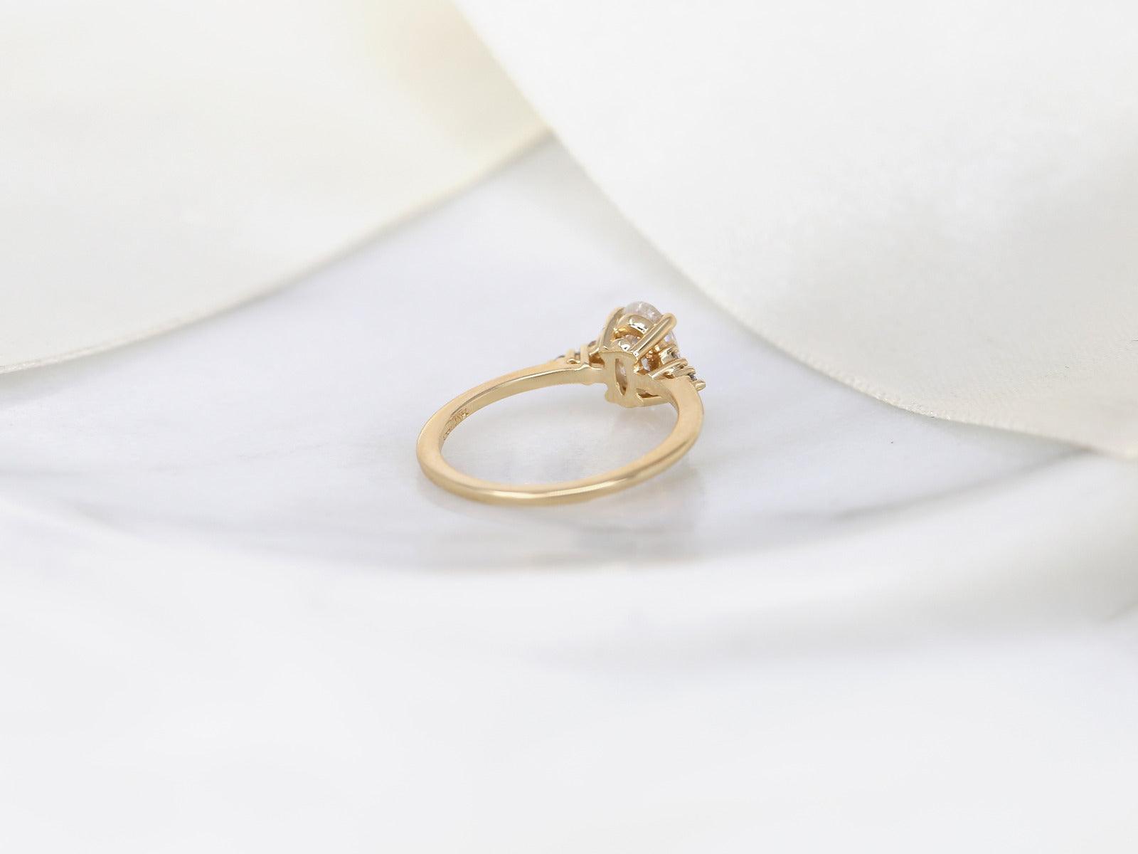 2 CT Emerald Pave Moissanite Engagement Ring