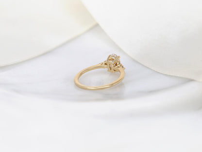 2 CT Emerald Pave Moissanite Engagement Ring