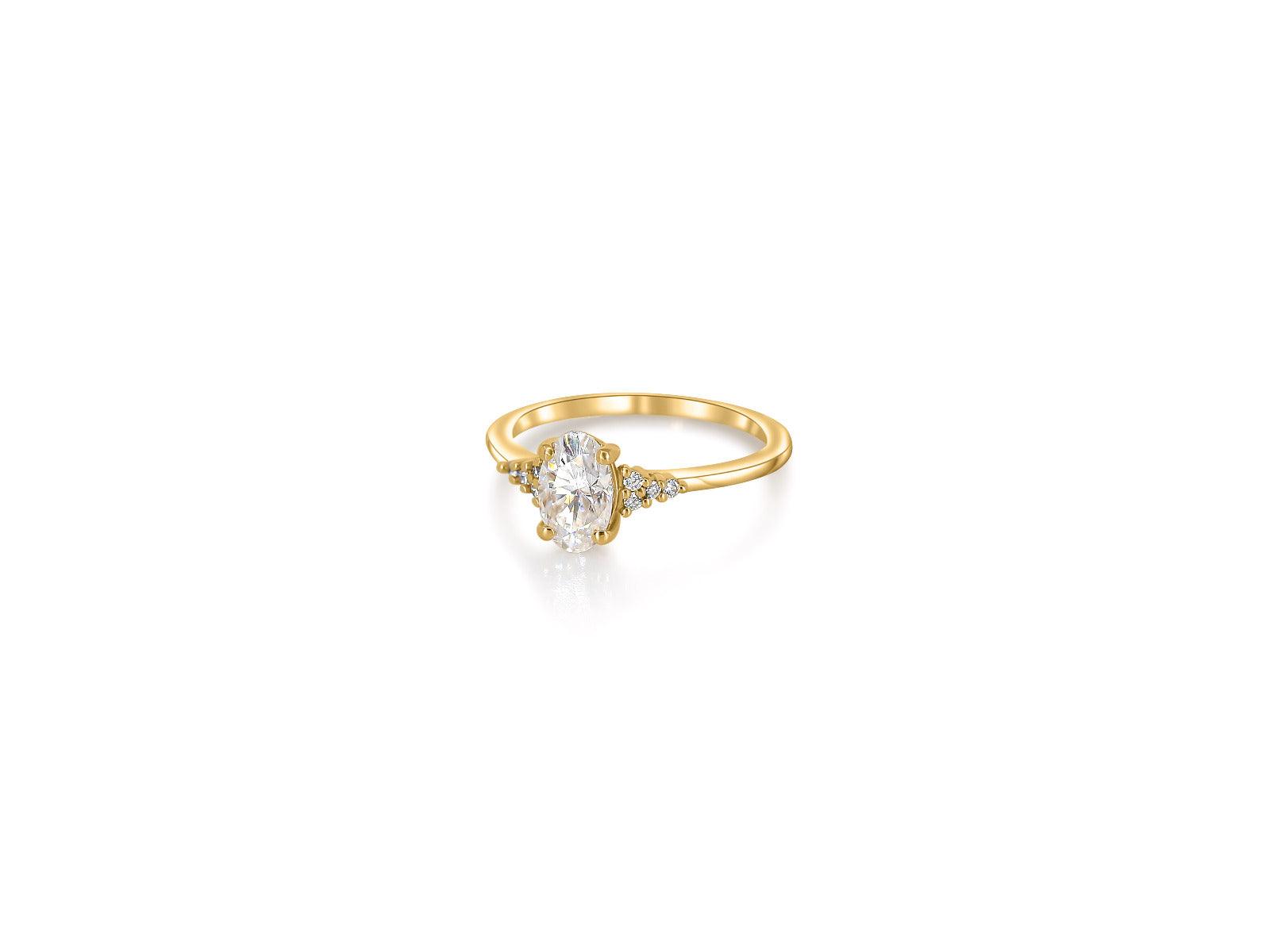 2 CT Emerald Pave Moissanite Engagement Ring