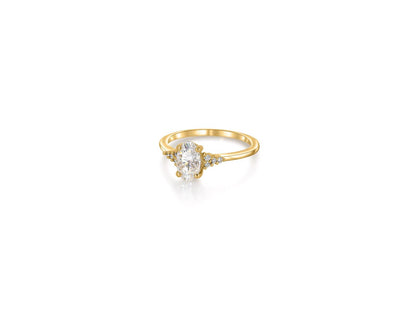 2 CT Emerald Pave Moissanite Engagement Ring